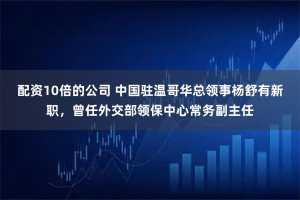 配资10倍的公司 中国驻温哥华总领事杨舒有新职,曾任外交部领保中心常务副主任