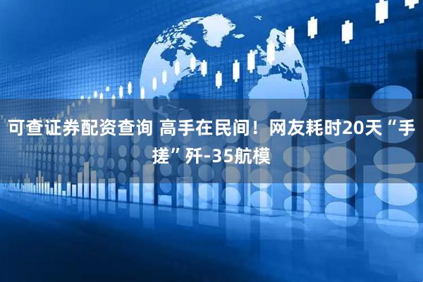 可查证券配资查询 高手在民间！网友耗时20天“手搓”歼-35航模